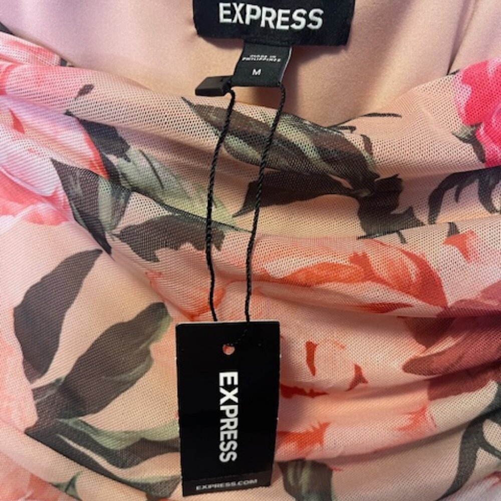 Express Floral Strapless Dress